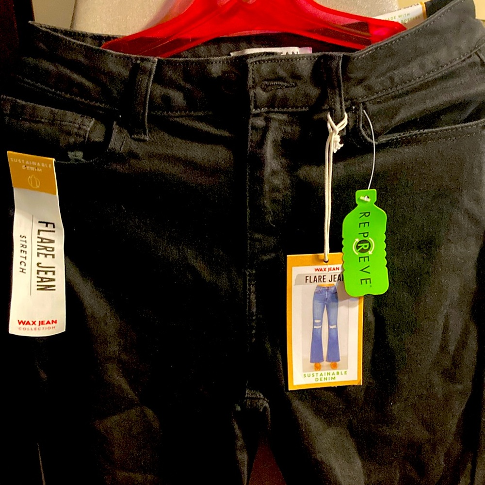 Wax Jean, size 5/27 black jeans with wide flare